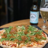 Pizza met vegan zalm  at Café Loft in The Hague