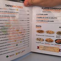 Current menu at Bar La Babia in Burgos