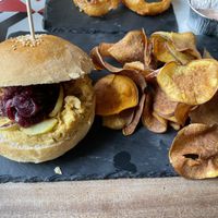 Vegan hamburger   at Porta 35 in Aveiro
