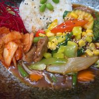 Rainbow rice bowl at Ban Vegan in Berlin
