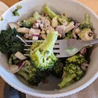 Broccoli, apple, and walnut salad at Café l'Abri Côtier in Tadoussac