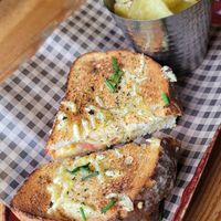 Vegan cheese toastie with tomato at Stockwells Coffee House and Bar in Hinckley