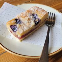 Blueberry Bakewell tart at Stockwells Coffee House and Bar in Hinckley
