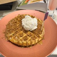 American waffle with biscoff and ice cream   at Heavenly Desserts in Coventry