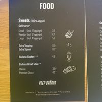 Menu  at Keep Bañana in Munich