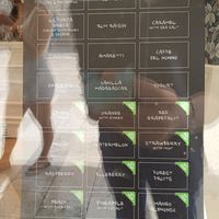 Green triangles denote vegan, not all are available every day at Aroma Gelato Experience in Dubrovnik