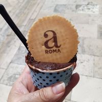 Vegan dark chocolate, don't eat the cookie! at Aroma Gelato Experience in Dubrovnik