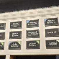 Blurry photo of the options! Options listen in review though 💚 at Aroma Gelato Experience in Dubrovnik