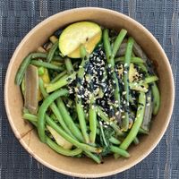 Stir fried green vegetables  at Guerrilla Kitchen  in Ramat Gan