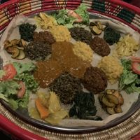 Mixture of vegan options for 3 people  at Abyssinia in Lausanne