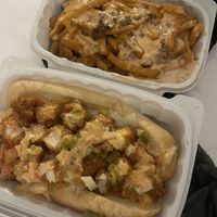 “shrimp” po boy and animal fries   at Doomie's Home Cookin' in Hollywood