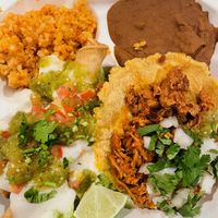 Taquitos and taco combo w/ carnitas   at Doomie's Home Cookin' in Hollywood