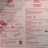 Menu with vegan options at Saigón Noodle Bar - San Telmo in Buenos Aires