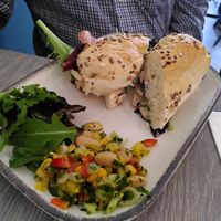 Chicken and bacon club sandwich at Trellis Coffee Shop in Ellon