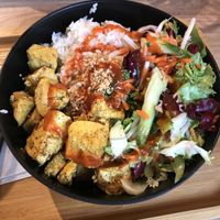 Vegan tofu bowl  at  Banh Mi Express in Brussels