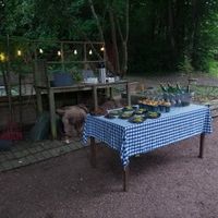 Café at evening of the live music concert 🎶 at Ulriksdals Trädgård Arts & Crafts in Kivik