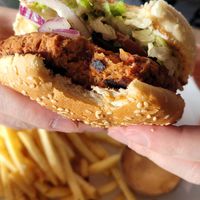 Yummy burger at Skúrinn in Stykkisholmur