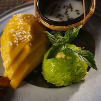 Sweet mango with sticky rice at Golden Monkey Thai in Limassol