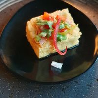 Complimentary tofu at Golden Monkey Thai in Limassol