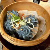 Flower dumplings with a peanut and garlic filling at Golden Monkey Thai in Limassol