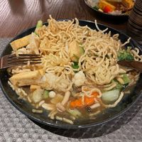 Pan fried crispy noodles at Golden Monkey Thai in Limassol