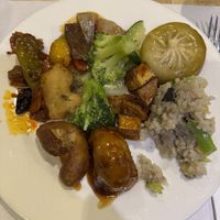 Gao mao, vegetable delight, dragon dumpling, sesame chicken, fried rice, shrimpp  at SuTao Cafe in Malvern