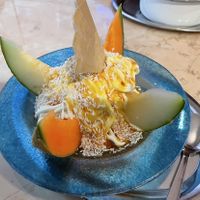 Melone Spaghetti ice cream   at Eiscafe Cortina in Cologne