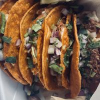 Jackfruit birria tacos w/ vegan cheese  at Birria El Gordo in Marietta