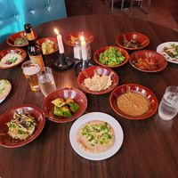 Vegan meze spread at Habibi in Oslo