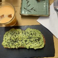 Avocado toast and juice   at Brunch Cafe in Venice