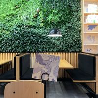 Super cute decor. Order in front and they bring your order to your table  at NuLeaf in New York City