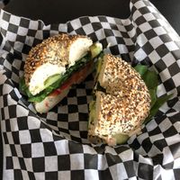 Garden bagel   at 13th Ave Coffee House in Regina