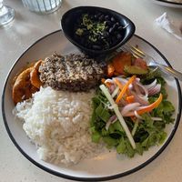 Casado Vegetariano (vegan platter) at Posada Real in Liberia