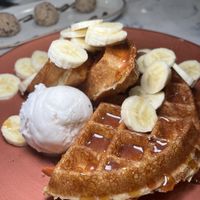 Banoffee waffles  at Heavenly Desserts in Leeds