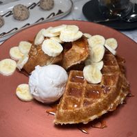 Banoffee waffles   at Heavenly Desserts in Leeds