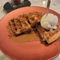 Biscoff waffle at Heavenly Desserts in Leeds