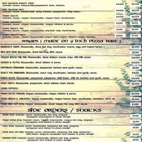 Menu at The Hungry Raccoon in Bournemouth