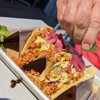 Vegan chorizo tacos at Stones Throw in York