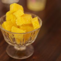 Mango coconut ice (vegan) at Sampoorna Vegetarian Surprise in Mount Waverley