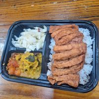 Braised tofu bento at Stick To My Pot in New York City