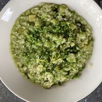 Vegan green onion risotto   at Fraser's in West Perth