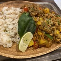 Gapao rice at Plant Based Tokyo in Tokyo