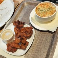 Karaage and lasagna at Plant Based Tokyo in Tokyo