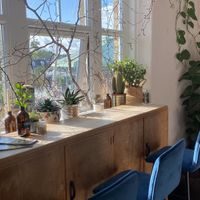 Sunlight bathing through the window  at Little Green Refills in Abergavenny