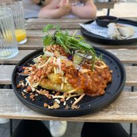 vegan loaded hash at Little Green Refills in Abergavenny