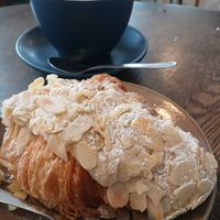 Almond croissant at Little Green Refills in Abergavenny