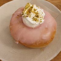 Pistachio rosewater doughnut at Delish Vegan Doughnuts - Malasaña in Madrid