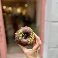 Chocolate donut  at Delish Vegan Doughnuts - Malasaña in Madrid