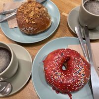 Biscoff Cheesecake Donut 🍩 and Homer Donut 🍩   at Delish Vegan Doughnuts - Malasaña in Madrid