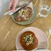 Brunch donut and pistachio cronut  at Delish Vegan Doughnuts - Malasaña in Madrid